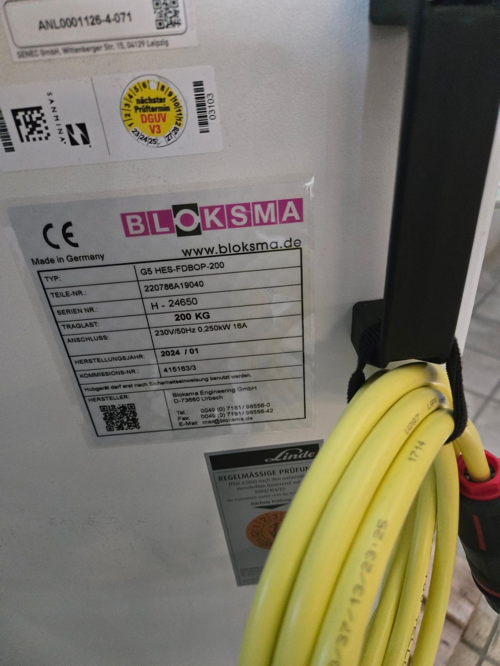 Tutte le macchine: BLOKSMA Hubgeräte -wie neu – Usato da Schaffhausen venduto da ver_fl2g 4