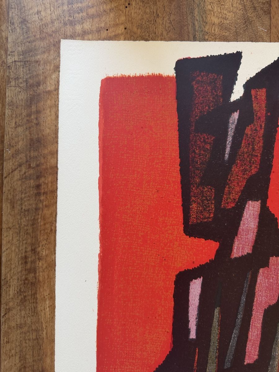 Grafica & Litografie: Gustave Singier Lithographie "Château-feu" 1959 – Usato da Zürich venduto da cENS0R 5