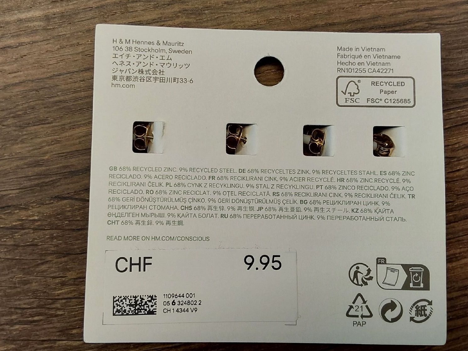 Ohrringe & -stecker: 2 Paar Ohrstecker H&M neu – Neu und originalverpackt aus Köniz von scopello12 1