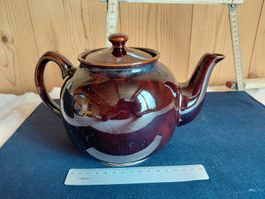 Grosse Teekanne 1.5 L Keramik braun glasiert Sadler England 