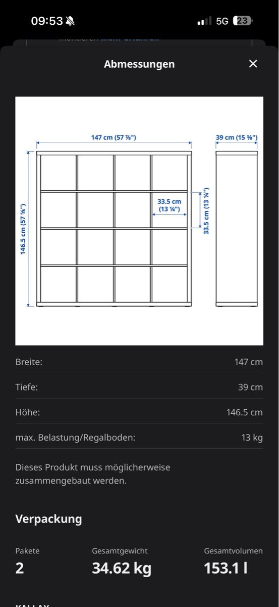 Ikea Scaffali: Ikea KALLAX Regal schwarzbraun – Nuovo (secondo la descrizione) da Luzern venduto da manueu__ 1