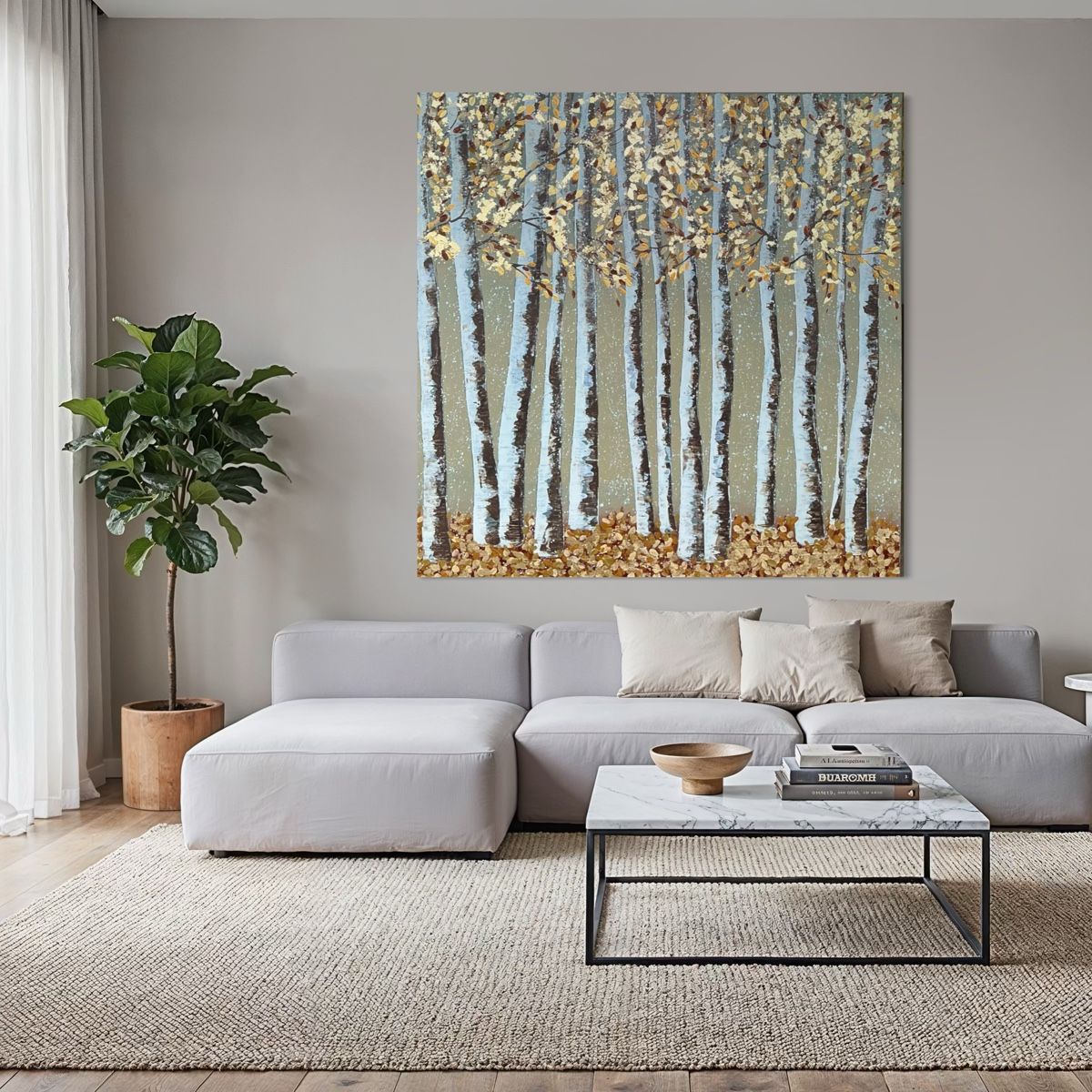 Gemälde: „Golden Forest“ XL Artwork – Neu und originalverpackt aus Uznach von Spillmannkunst43 3