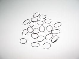 20 kleine schwarze Haargummis
