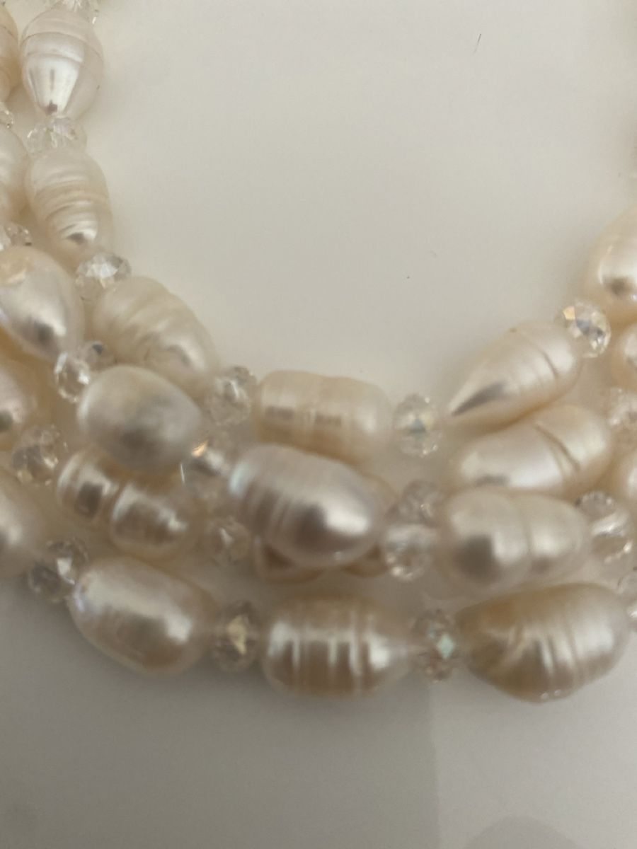 Catenine: Elegante echte Perlenkette mit Strass 4-reihig 240cm – Nuovo (secondo la descrizione) da Läufelfingen venduto da Alles_Garantie 5