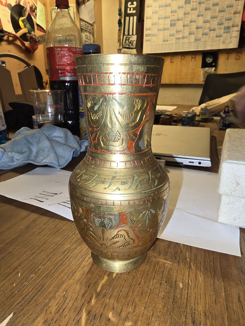 Vasi & Recipienti: Messing Vase, orientalisch gemustert 14cm (Q) – Usato da Rorschach venduto da TimelessTrading