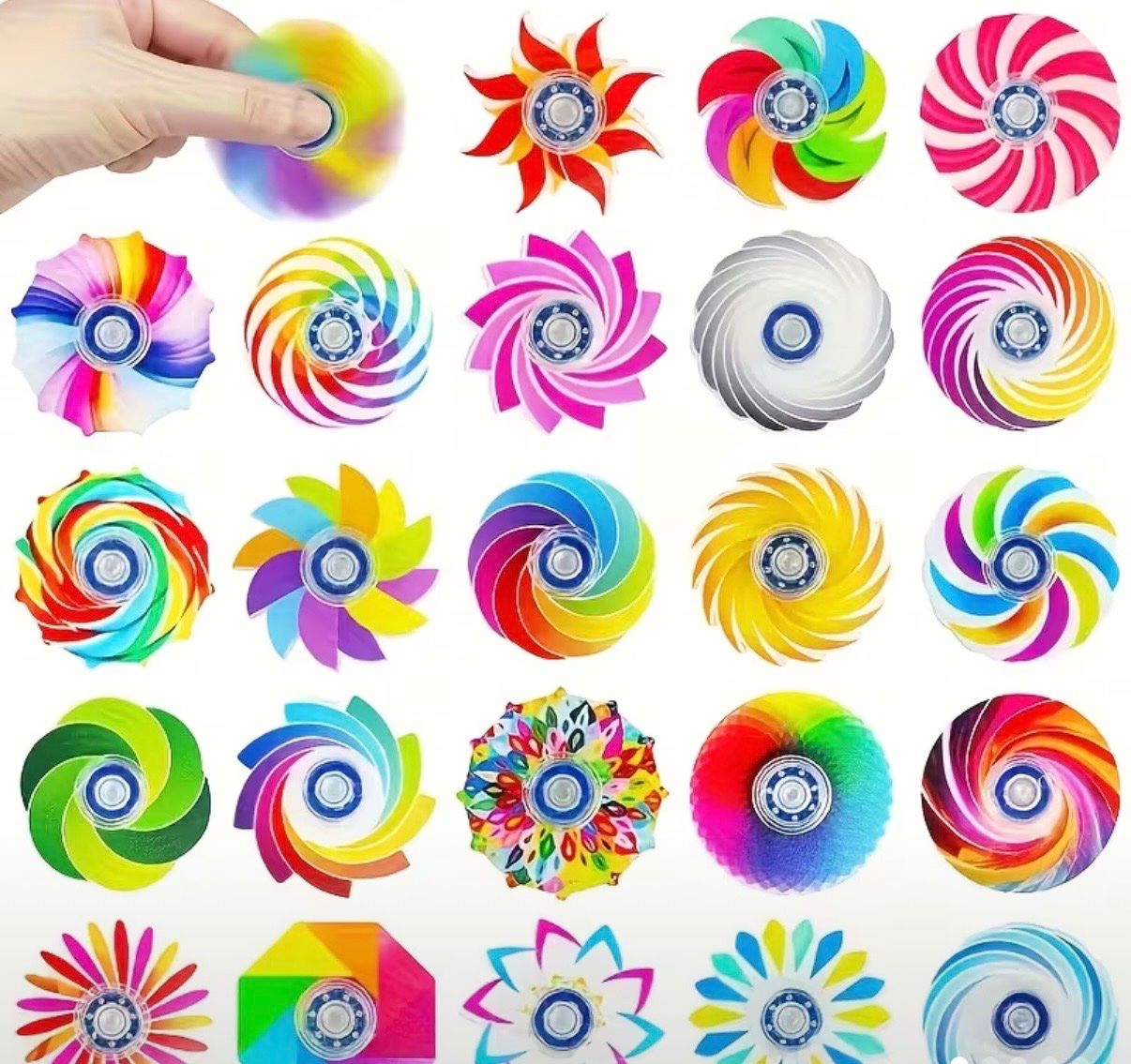 Giocattoli: 5x Fidget-Spinner: Stressabbau-Konzentrationsförderung-Ruhe – Nuovo (secondo la descrizione) da Teufenthal AG venduto da MeineSchatztruhe 1