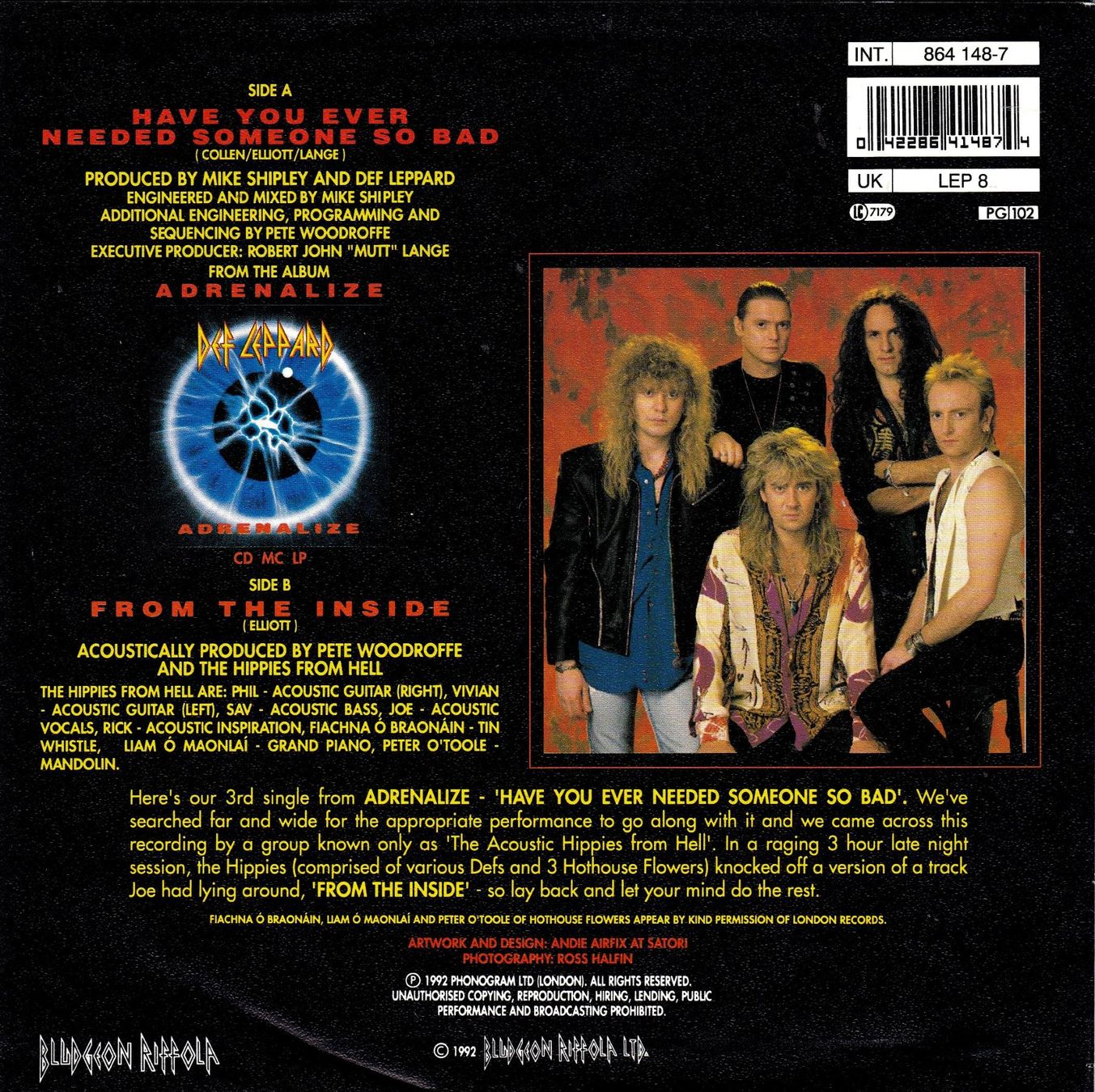 Dischi in vinile: Def Leppard Vinyl Single von 1992 – Usato da Volketswil venduto da Abcrecords 1