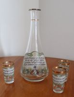 Vintage Likörset mit Trinkspruch