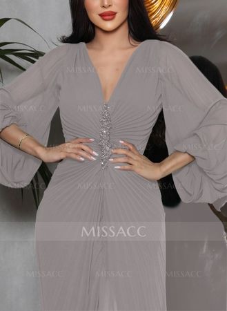 Elegantes Kleid in Grau/Silb, Gr. 38/US - NEU