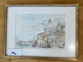 Aquarell mit Stadtansicht Venedig - an Auktion ersteigert