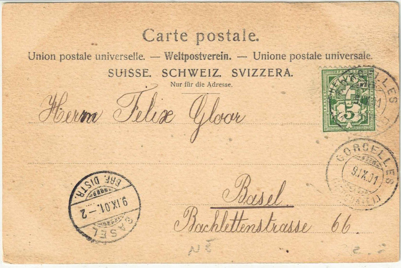 Cartoline postali: Corcelles - Eglise – Usato da Ettingen venduto da Kartenplanet 1