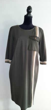 Schönes Kleid, Grösse M /L  Khaki mit Streifen, Top Zustand
