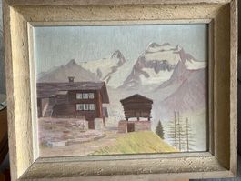 HANS WYSS - Schweizer Gemälde der Berglandschaft, signiert!