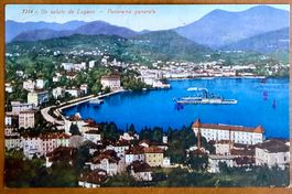 Lugano - Panorama - Bateau vapeur 1917