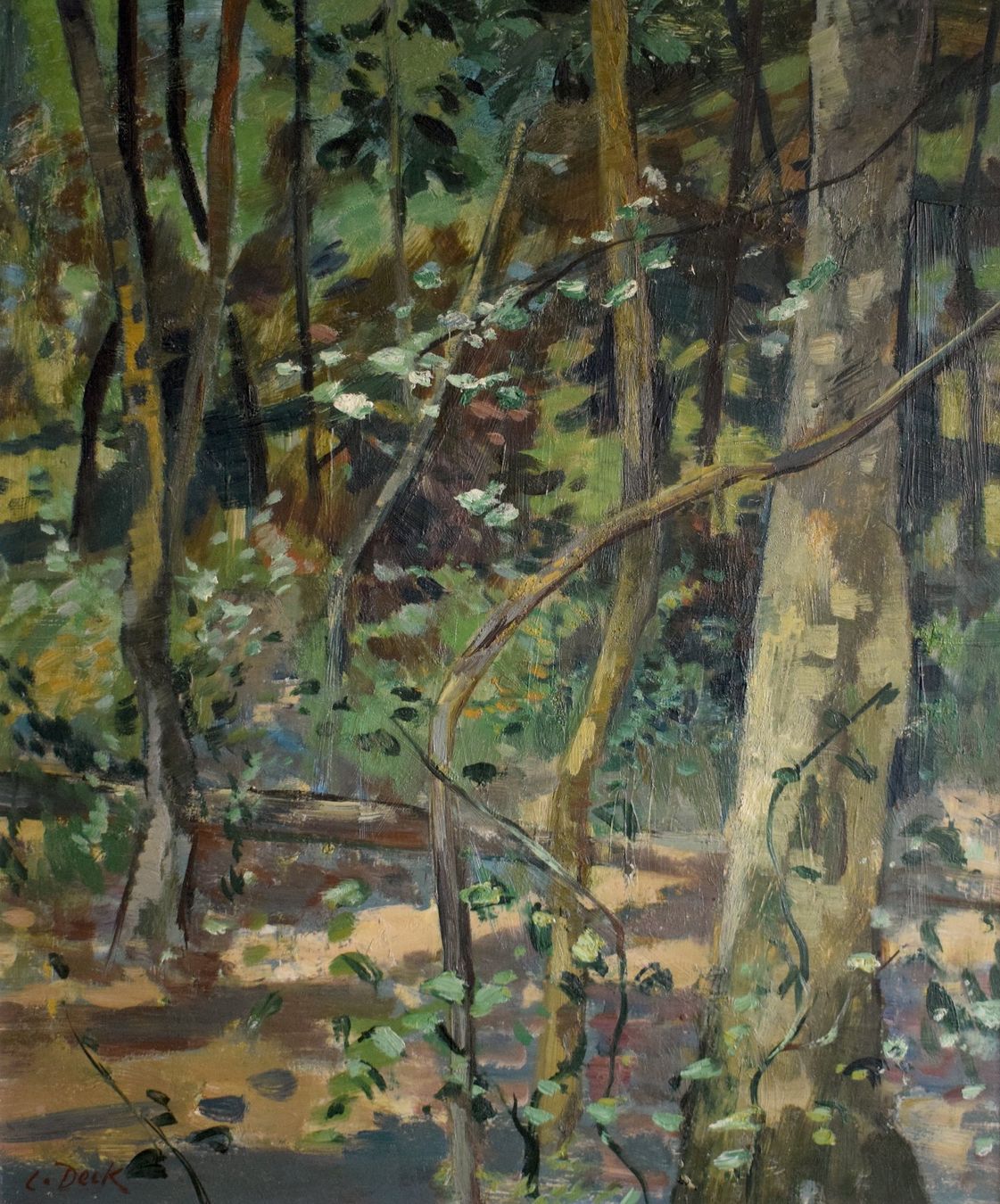 Dipinti: Leo Deck Bern Wald Ölgemälde Landschaftsgemälde Baum Bäume – Usato da Zürich venduto da Kunstvoll 2