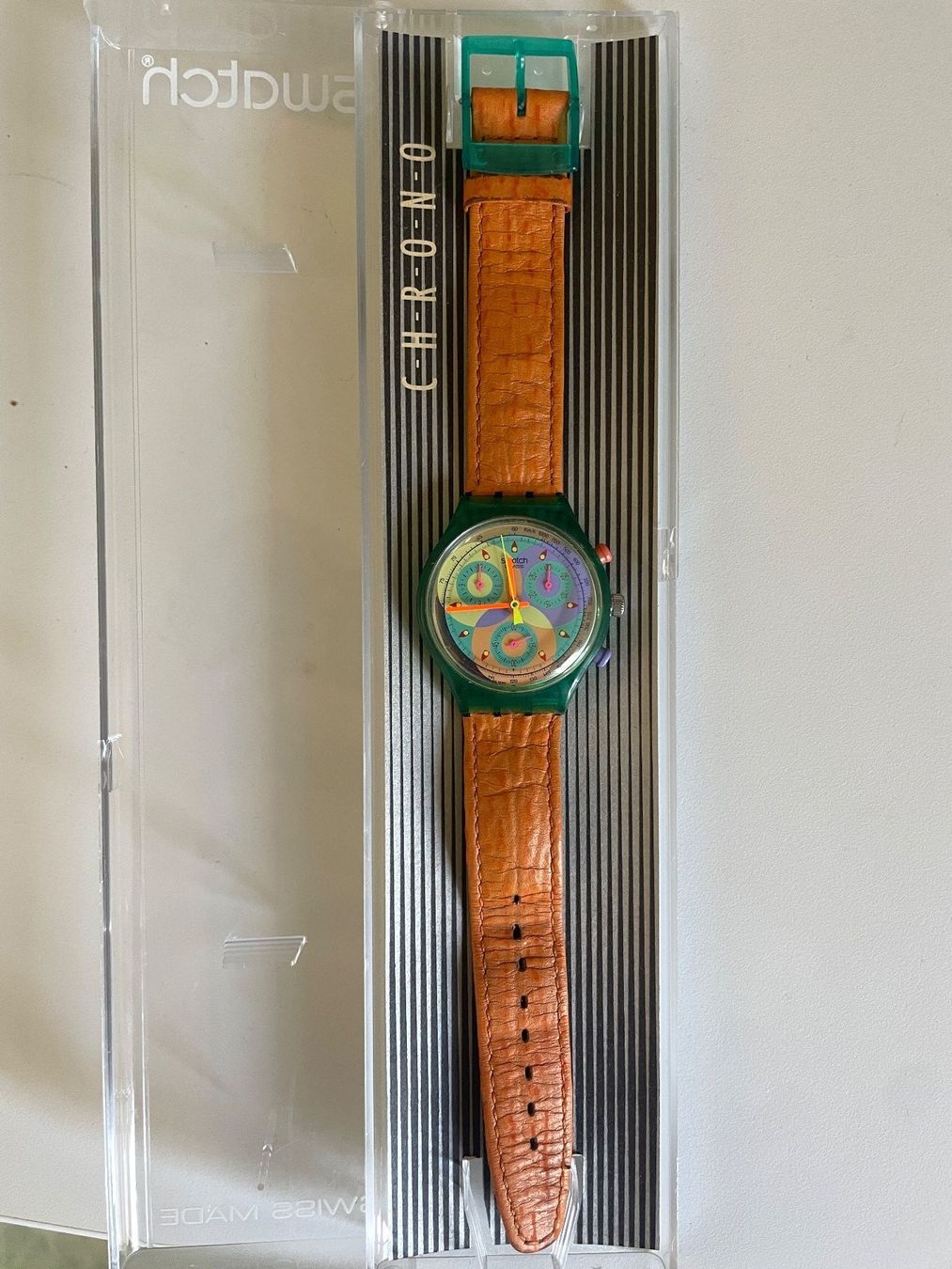 Swatch Orologi: Swatch Uhr Chrono 1993 - orange – Usato da Volketswil venduto da n_r_5gdf
