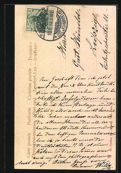 Cartoline postali: AK Unterseen, Blick zur Kirche, 1910 – Usato da Berlin venduto da bartko-reher 1