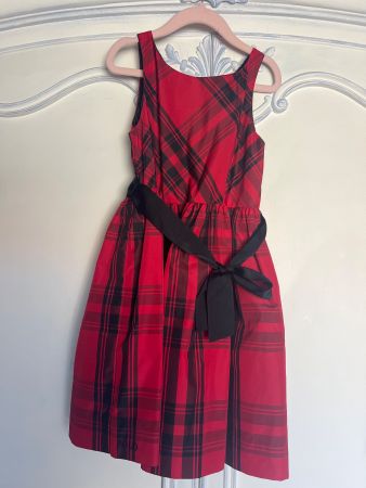 Polo Ralph Lauren Kleid, Grösse 6, rot/schwarz kariert.