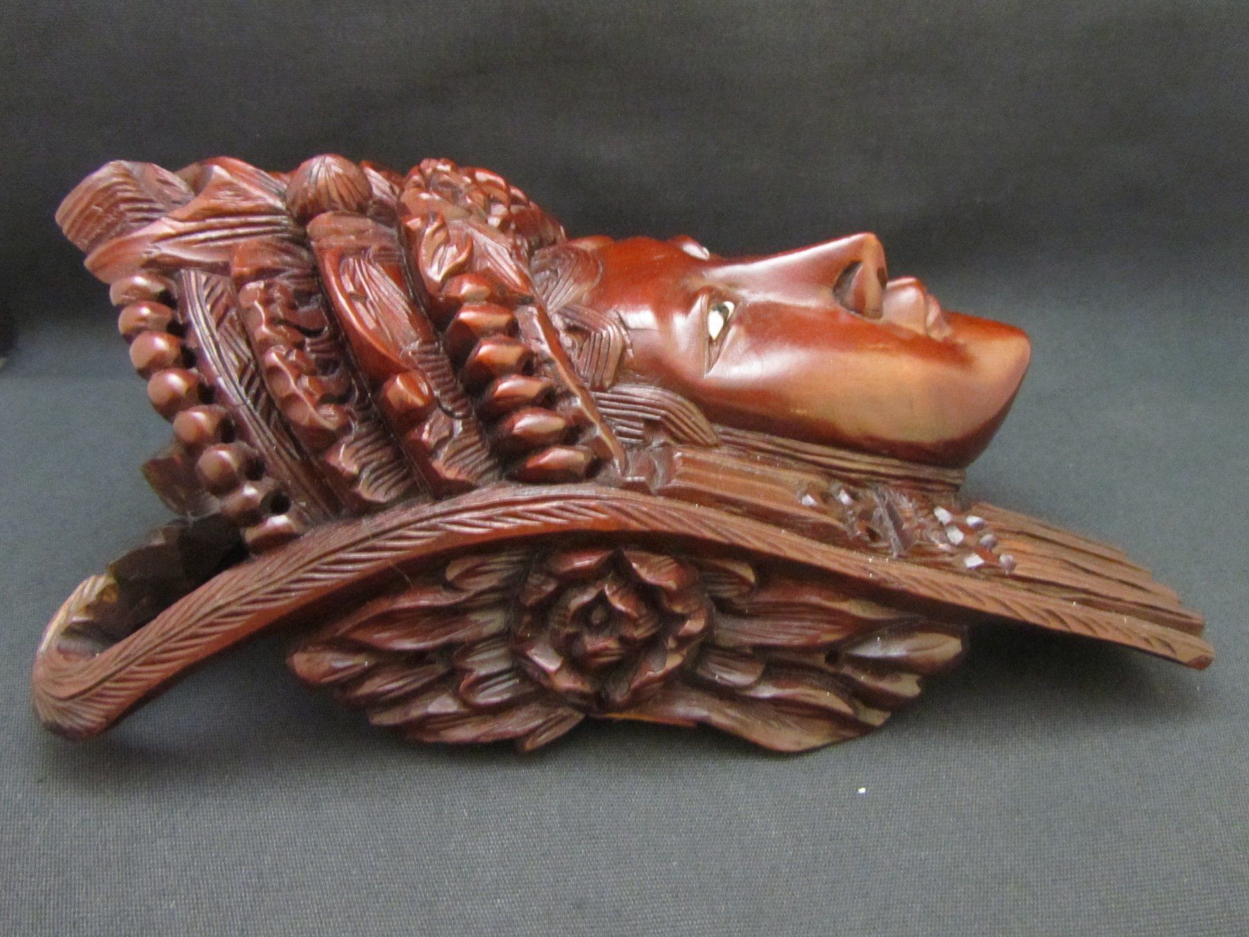 Statuette: Geschnitzte Holz-Maske Asien – Usato da Basel venduto da spinne02 3
