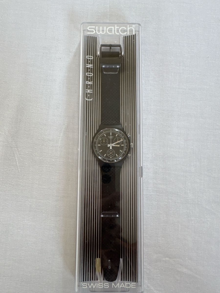 Swatch Orologi: Swatch Chrono Uhr schwarz mit Box – Nuovo e nell'imballaggio originale da Unterentfelden venduto da Loonah