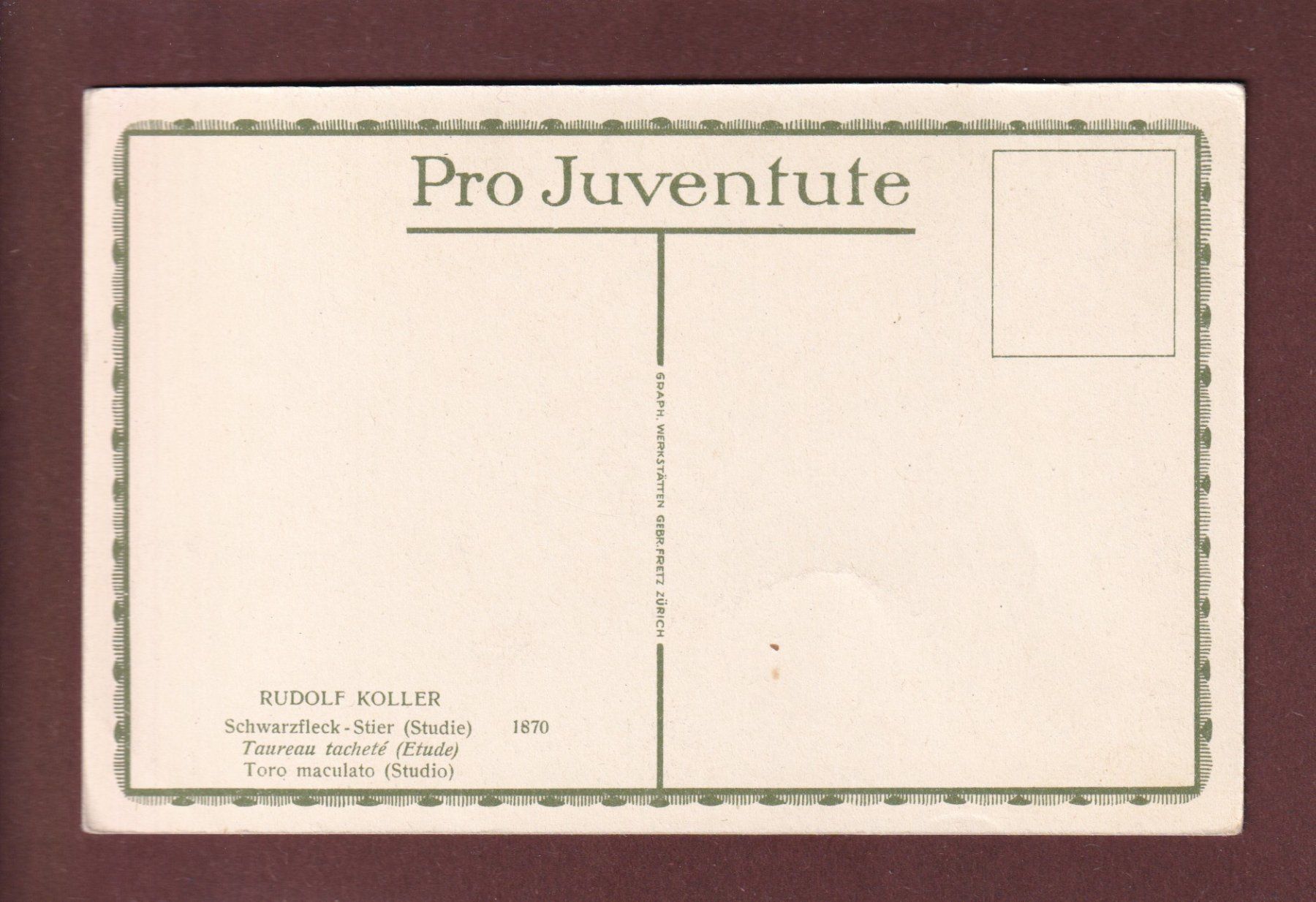 Cartoline postali: PRO JUVENTUTE - Stier bei Koller – Usato da Pully venduto da nicecards 1