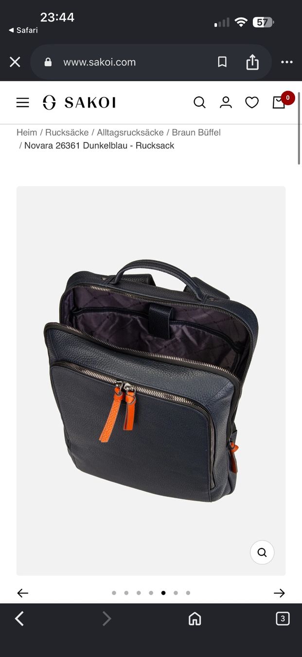 Zaini: RUCKSACK BRAUN BÜFFEL NOVARA DUNKELBLAU – Nuovo (secondo la descrizione) da Birr venduto da WalkyriaM 5