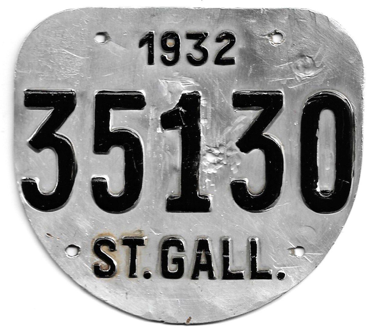 Insegne: Velonummer St. Gallen 1932 SG 32 – Usato da Bülach venduto da gmstart