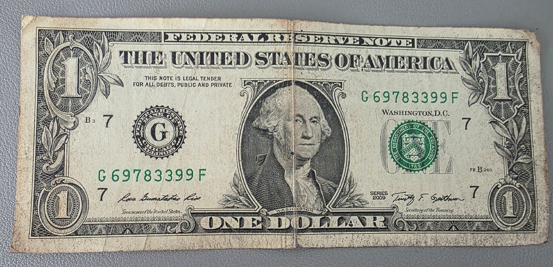 Banconote: 1 USA Dolöar - Washington - Serie 2009 – Usato da Niederuzwil venduto da 262305 1