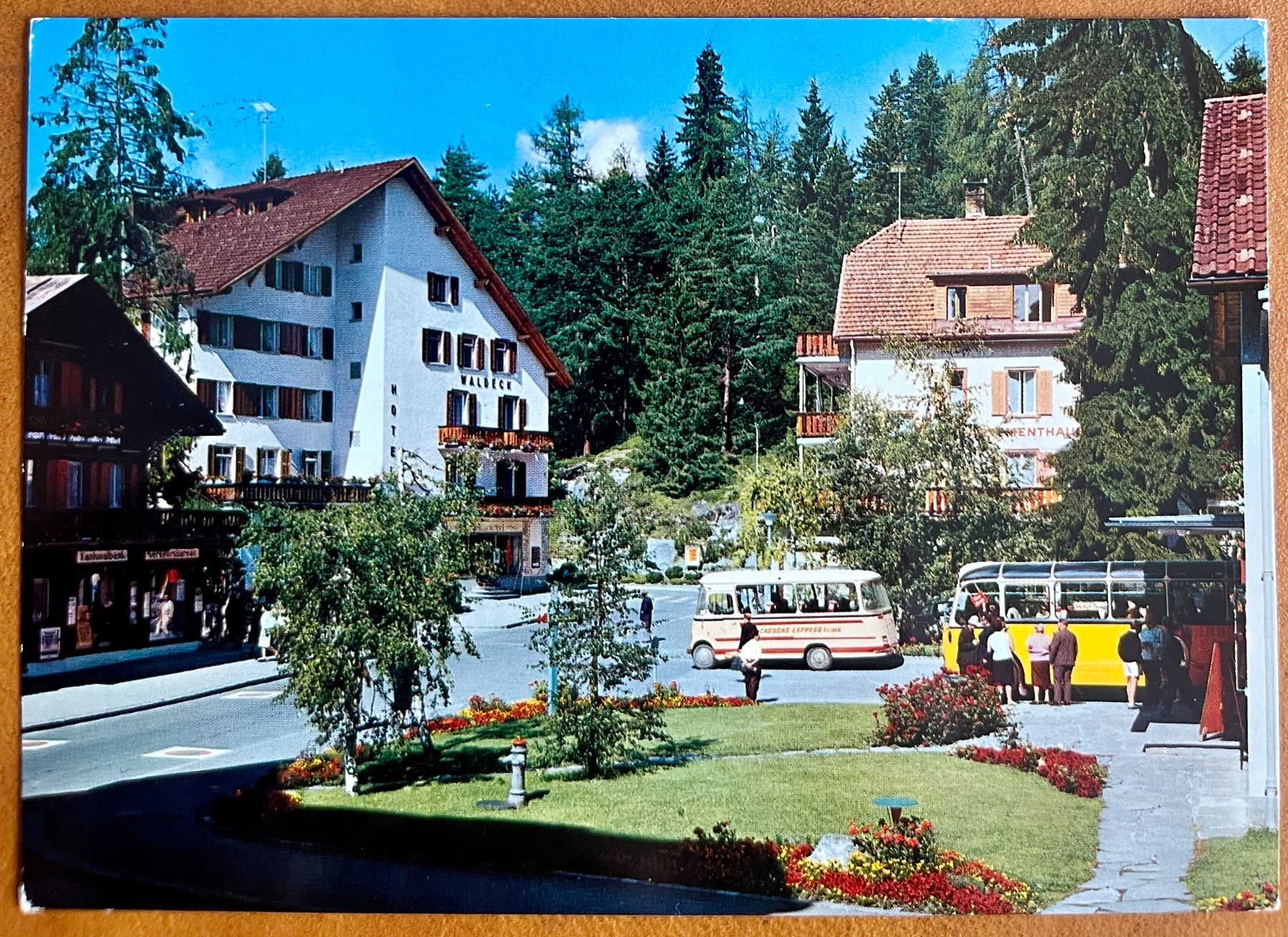 Cartoline postali: FLIMS - WALDHAUS - Postplatz - Postcar 1968 – Usato da Lutry venduto da Ediego