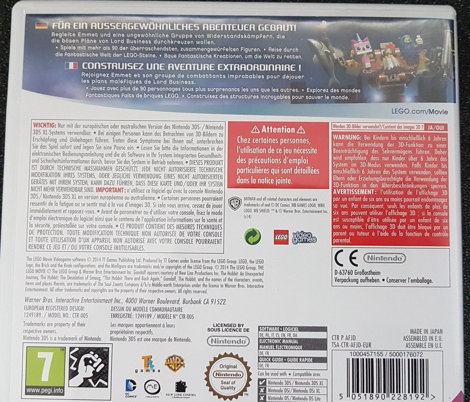 Nintendo Giochi: Lego Movie Videogame pour 3DS – Usato da Lutry venduto da kylab7 1