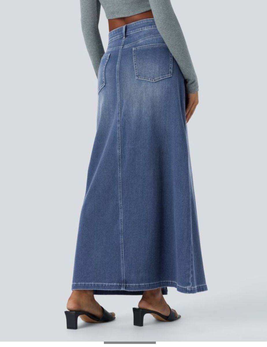 Halara Gonne: Halara Flex elastischer Jeans-Denim-Maxi-Rock Gr. L – Nuovo e nell'imballaggio originale da Buchs SG venduto da sevler1 2