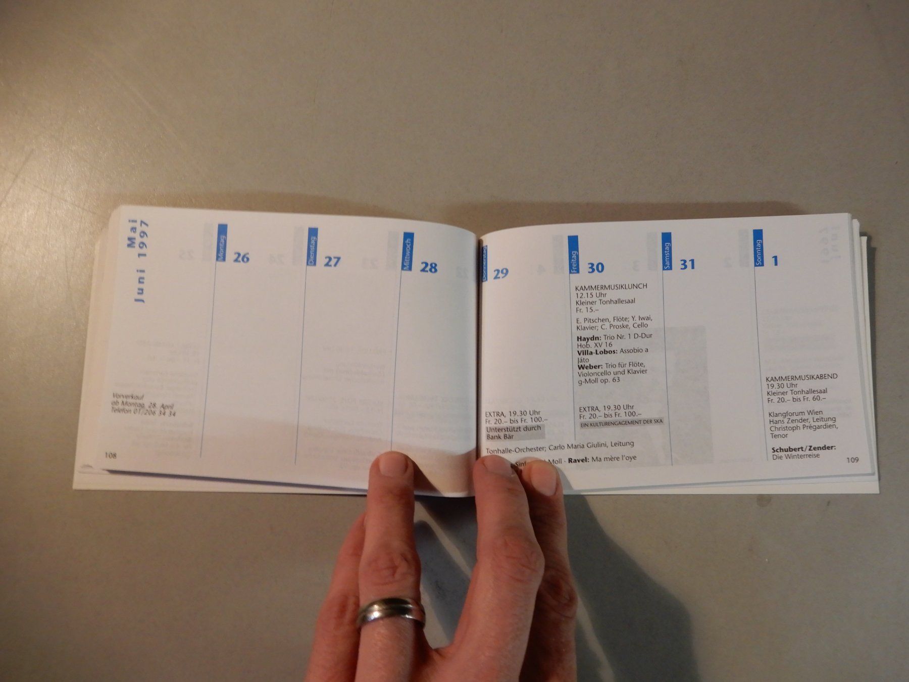 Libri: Tonhalle Orchester Zürich Konzerte Programm 96/97 – Usato da Erstfeld venduto da Mario_boe0 5