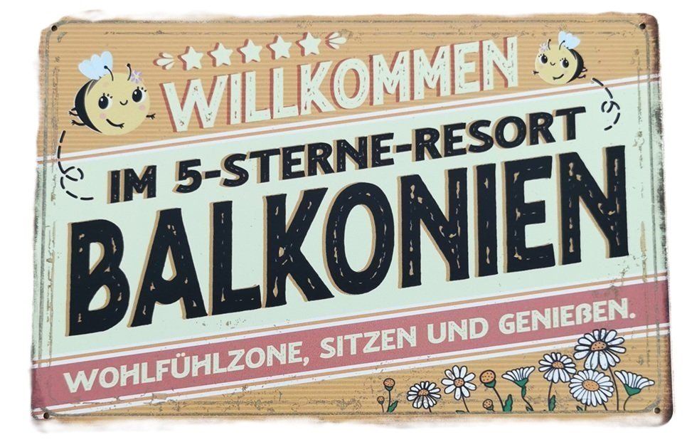 Insegne: BALKONIEN - Blechschild  (neu/OVP) – Nuovo e nell'imballaggio originale da Wilen b. Wollerau venduto da morethanmusic