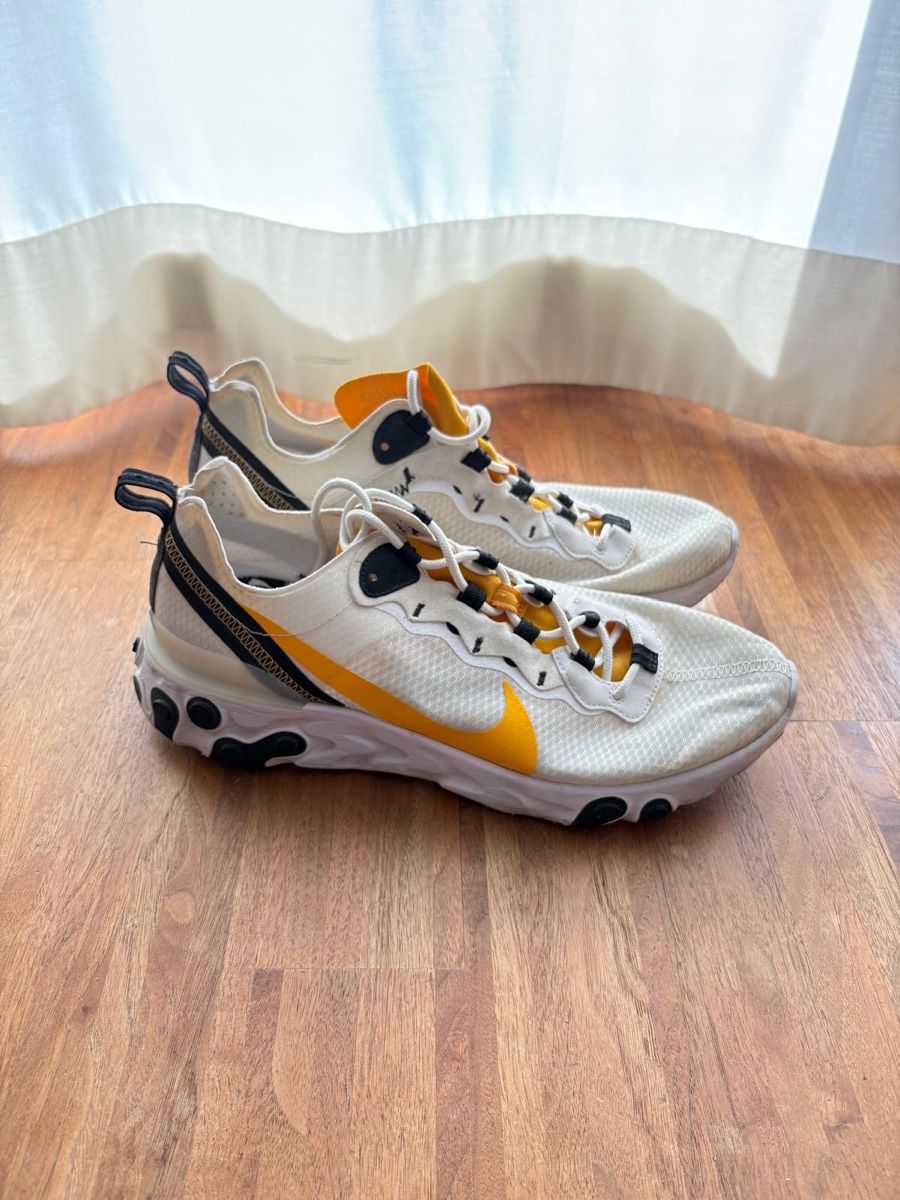 Nike Scarpe da uomo: Nike React Element 55 Schuhe weiss gelb Grösse 44 – Usato da Oberkirch LU venduto da mat_m5cj 1