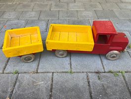 Antiker Holz LKW mit Anhänger