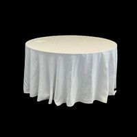 Leinentischtuch rund Ø 330 cm Offwhite