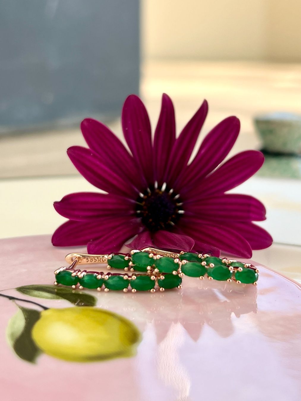 Orecchini pendenti & Orecchini a lobo: Boucles pendantes plaqué or rose - stamp "585" – Nuovo e nell'imballaggio originale da Thônex venduto da Swiss-Jewels 3