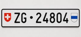 Kontrollschild ZG 24804 Autonummer