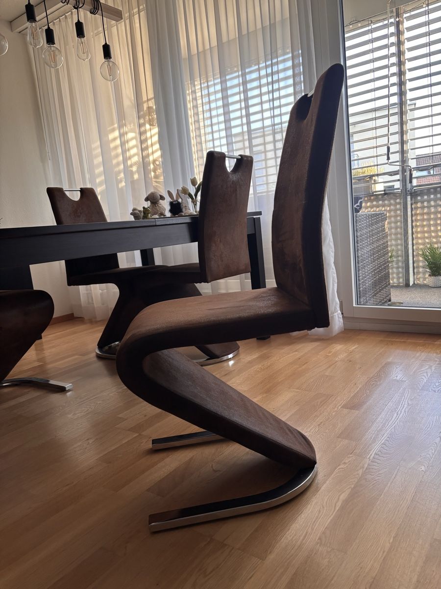 Conforama Sedie: Moderne Stühle braun, Stoff, 4 Stück – Usato da Unterentfelden venduto da Nadineb23 1