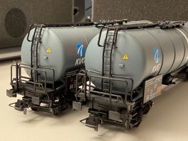 Piko 54292 2x DB Knickkesselwagen KVG Shell / DC HO