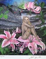 Michel Huber Giger Flower Fairy III Fee Akt Erotik Lilie H.R