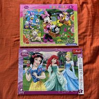 2x Disney Puzzle Prinzessinnen, Minnie Mouse ab 3J.