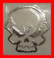 3D Totenkopf Aufkleber Skull SILBER Schädel Sticker Silver