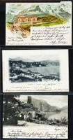 ab 1899: Lot mit 15 Ansichtskarte Schweiz, dabei Lithos