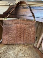 Vintage Handtasche aus Schlangenleder, Echtes Leder, Top!