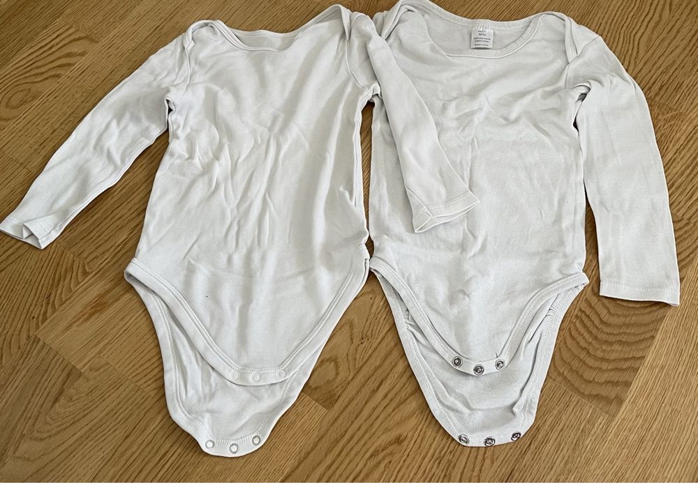 2x Body Enfant taille 86/92 blanc longue manches (Gebraucht) in ...