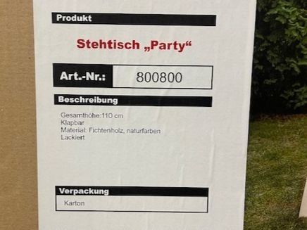 Tavoli: Aktion !!!!!!!    Stehtisch Party Durchmesser 80cm – Nuovo e nell'imballaggio originale da Döttingen venduto da Comu7700 5