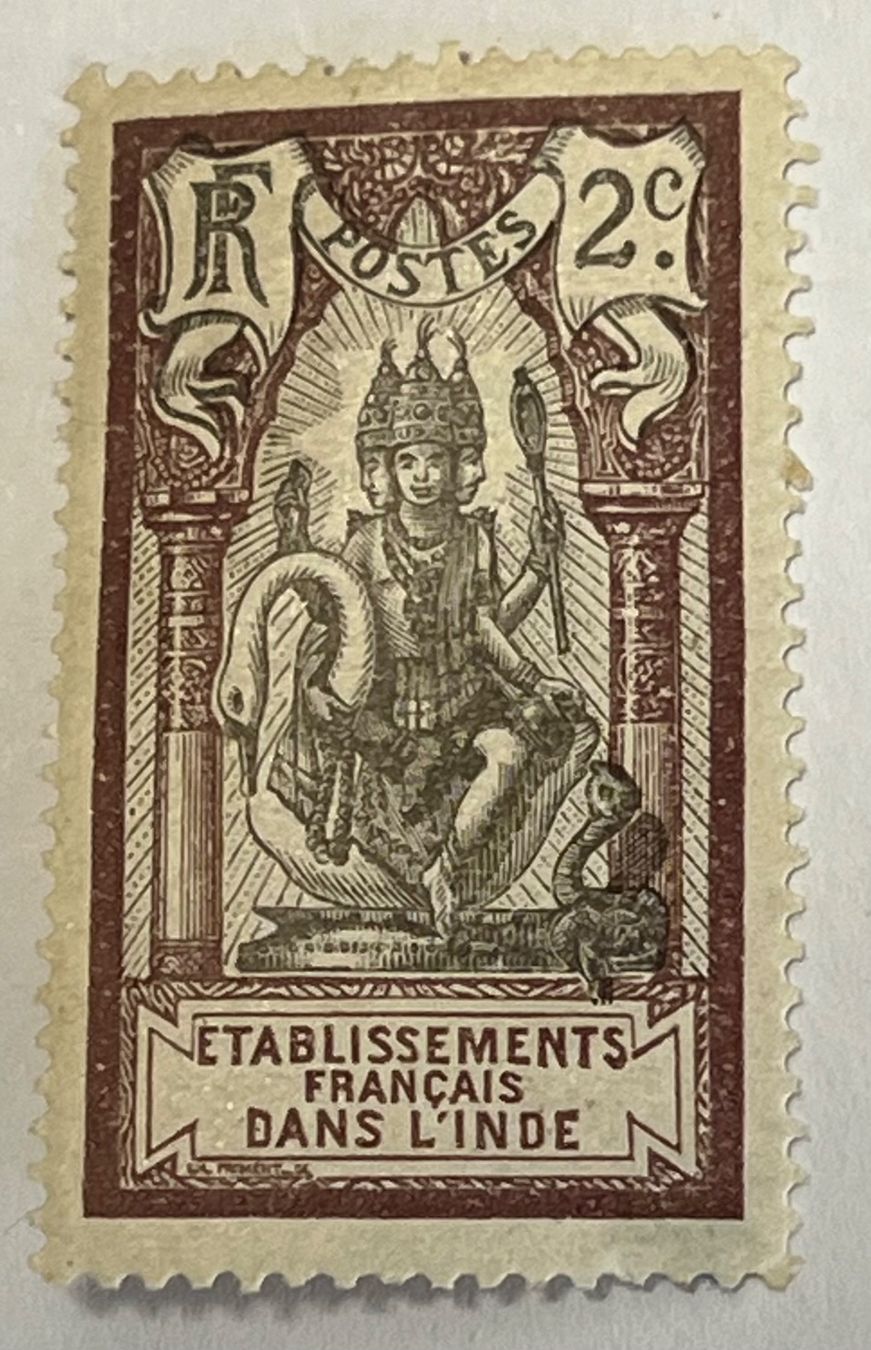 Tutti i francobolli: 2 Centimes - Französisch Indien – Usato da Dietikon venduto da Numis8953