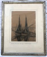 Jakob Herzog (1867-1959) - Original Kohlezeichnung - Boote