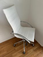 Bürostuhl Leder/Kunstleder Weiss guter Zustand